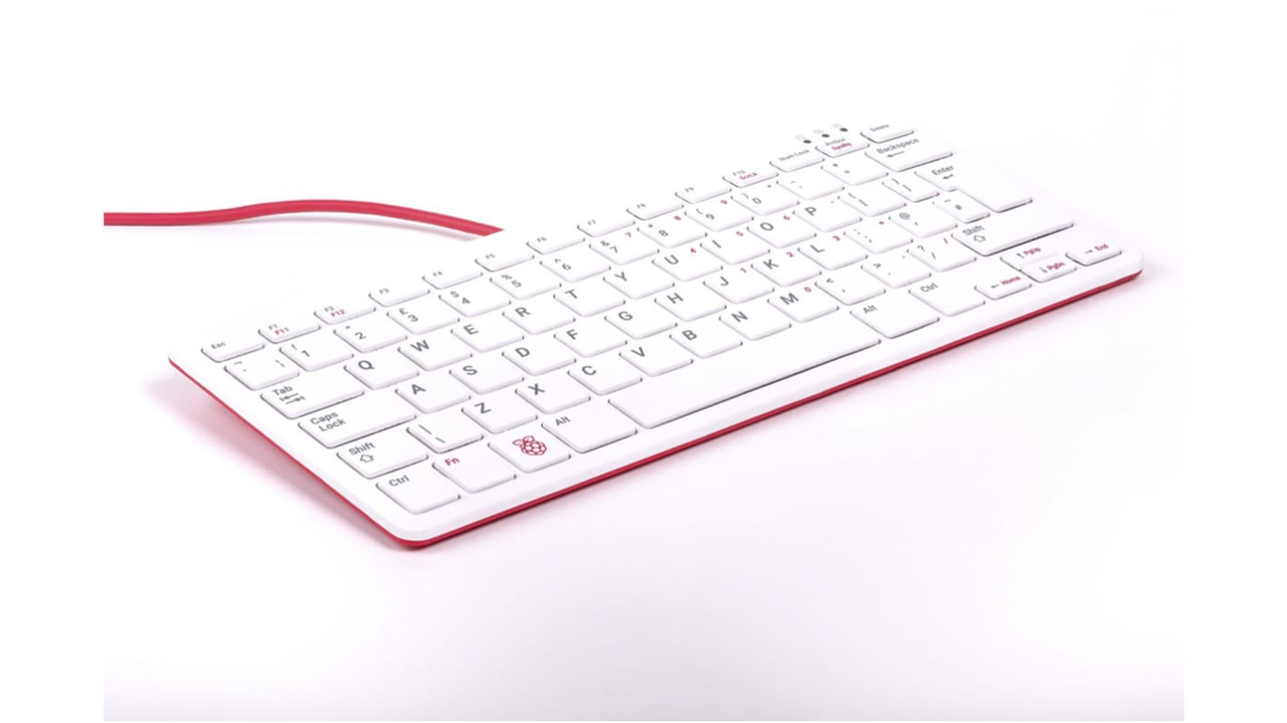 Teclado Raspberry Pi QWERTY (Italia) de color rojo y blanco