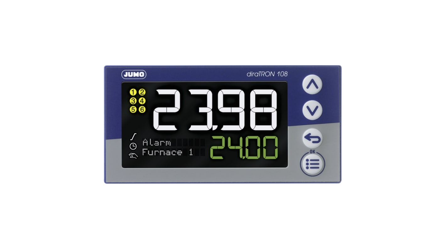 Controlador de temperatura PID Jumo serie diraTRON, 96 x 48mm, 20 → 30 V ac/dc, 3 entradas Analogue, Digital, 3