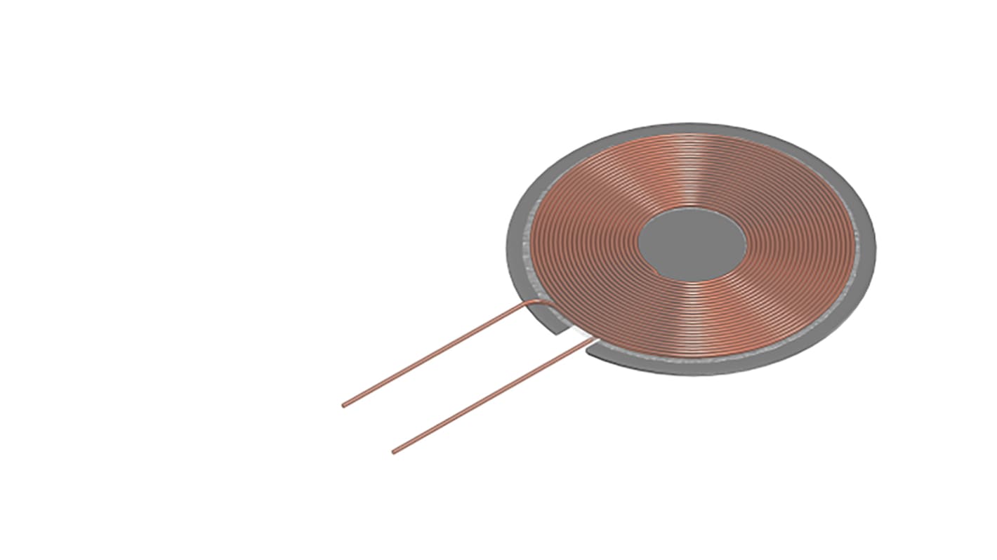 Cívka pro bezdrátové nabíjení, řada: WR, Feritové jádro prům. 12mm, Průchozí otvor, 980mΩ, TDK, 12 (Dia.) x 0.34mm