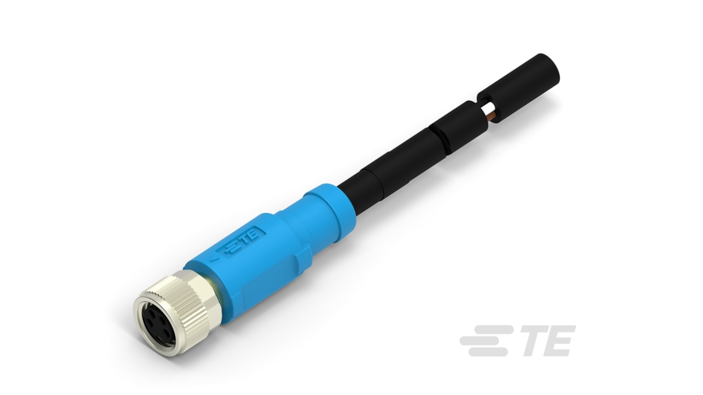 TE Connectivity Straight Female 4 way M8 to Unterminated Sensor Actuator Cable, 500mm