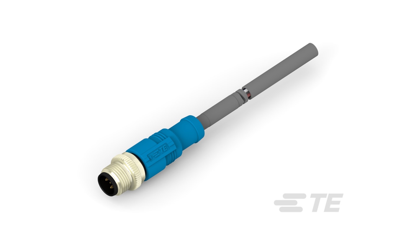 TE Connectivity Straight Male 5 way M12 to Unterminated Sensor Actuator Cable, 5m