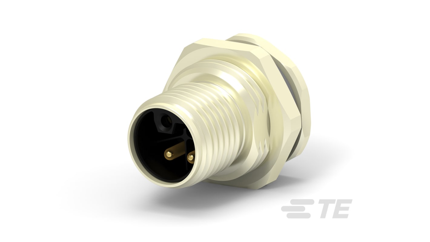 TE Connectivity Circular Connector, 2 Contacts, Rear Mount, M12 Connector, Plug, Male, IP67