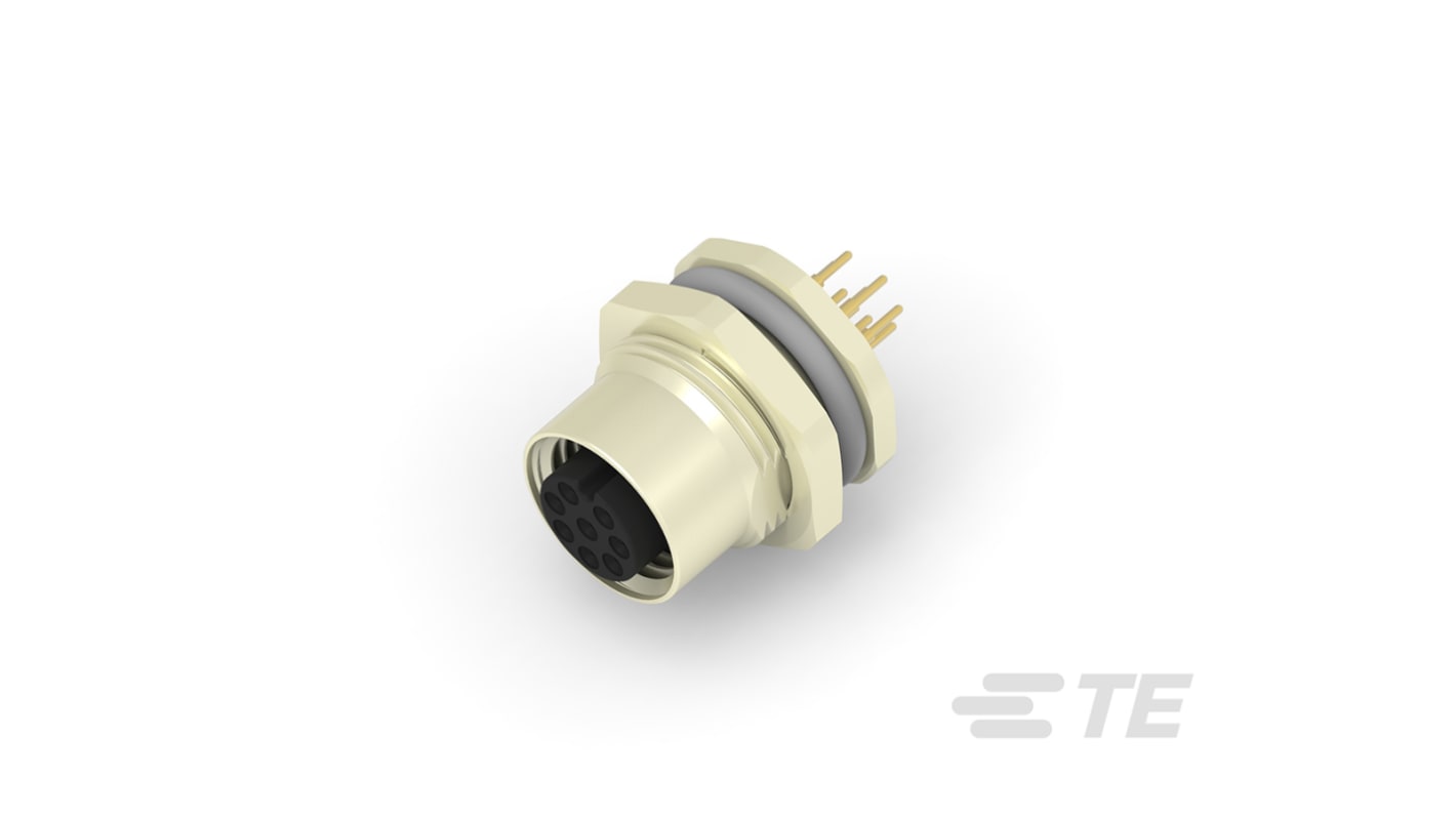 TE Connectivity Circular Connector, 8 Contacts, Rear Mount, M12 Connector, Socket, Female, IP67