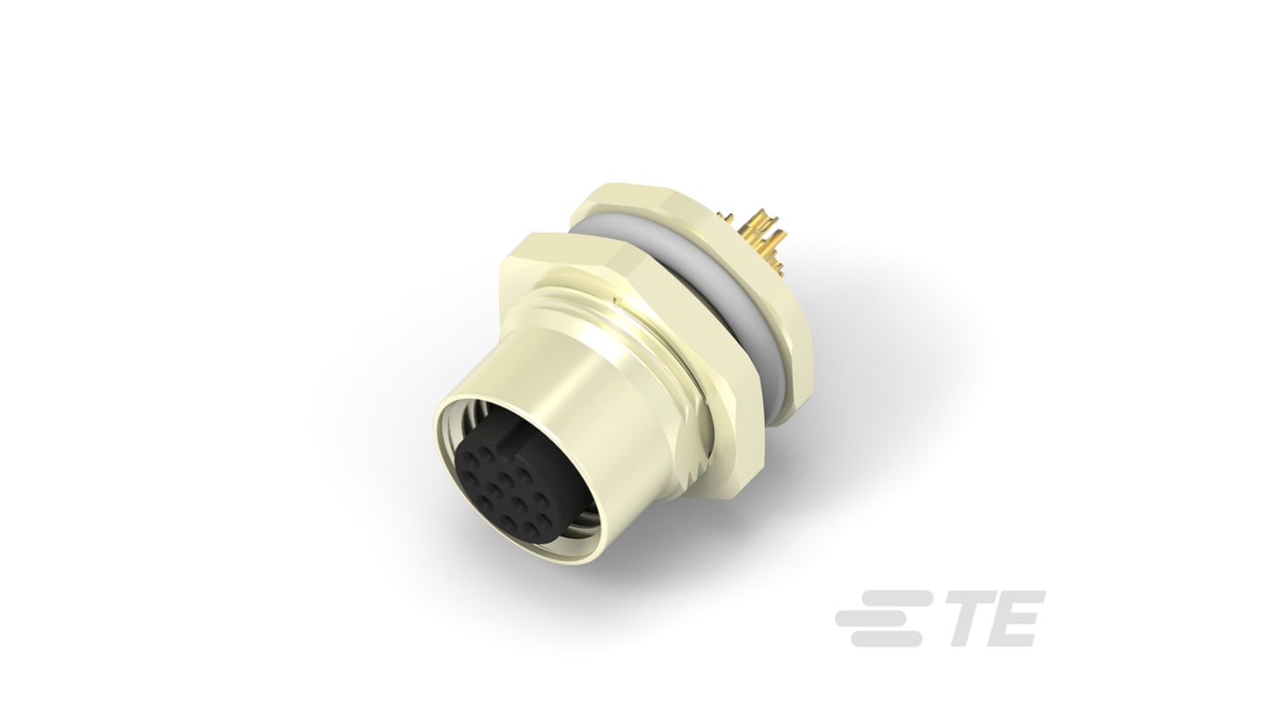 TE Connectivity Circular Connector, 12 Contacts, Rear Mount, M12 Connector, Socket, Female, IP67