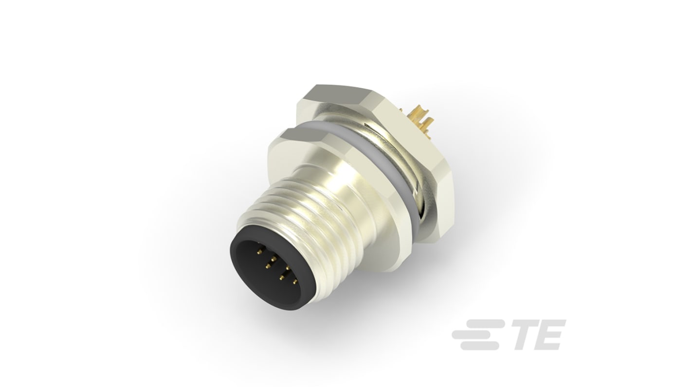 TE Connectivity Circular Connector, 12 Contacts, Front Mount, M12 Connector, Plug, Male, IP67