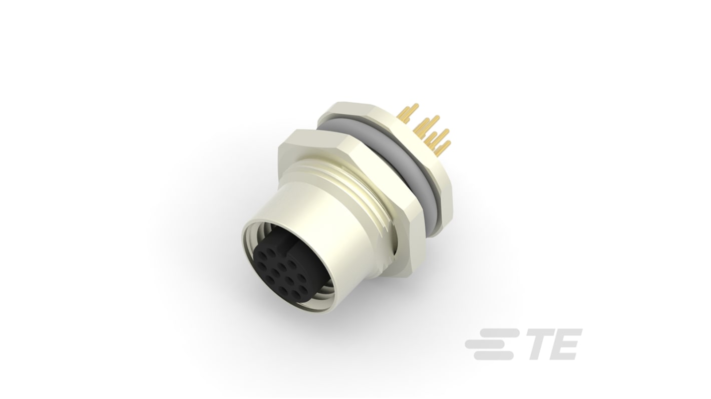 TE Connectivity Circular Connector, 12 Contacts, Rear Mount, M12 Connector, Socket, Female, IP67