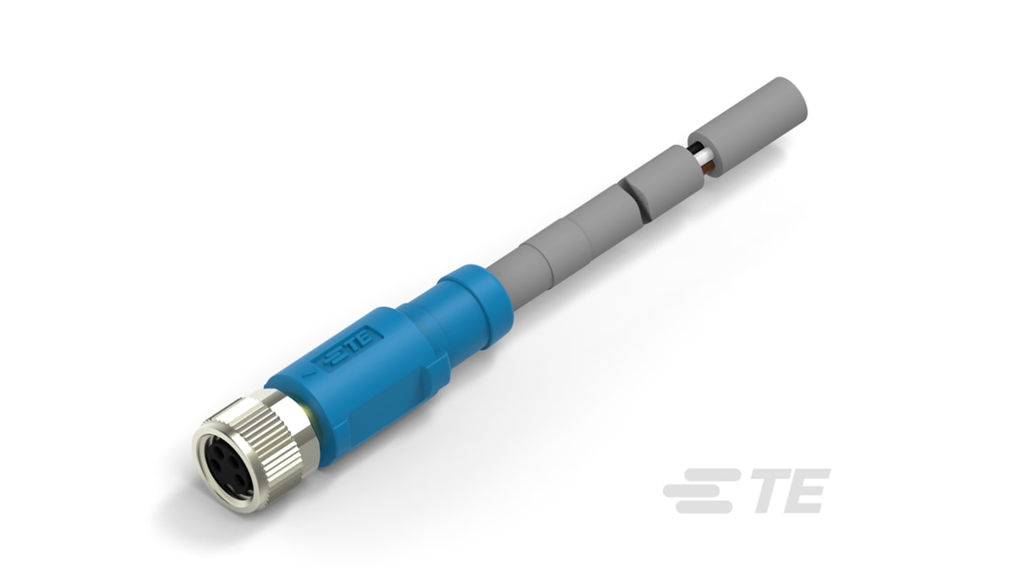 TE Connectivity Érzékelő-működtető kábel, M8 - Szereletlen - 4 érintkező, 30 V, 3.0 A, 5m