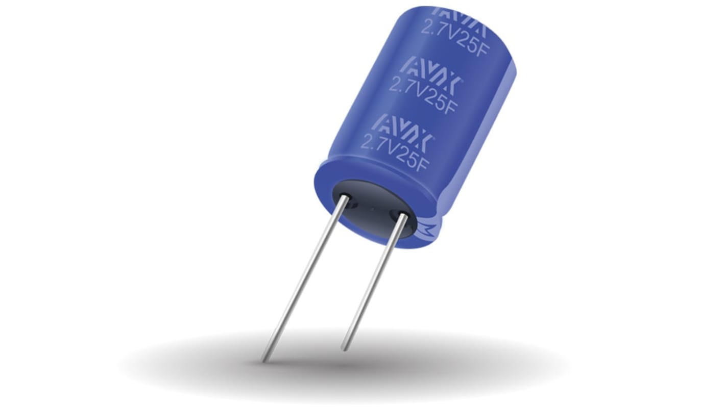 KYOCERA AVX 3.3F Supercapacitor 0 → +100% Tolerance, SCC 2.3V dc, Through Hole