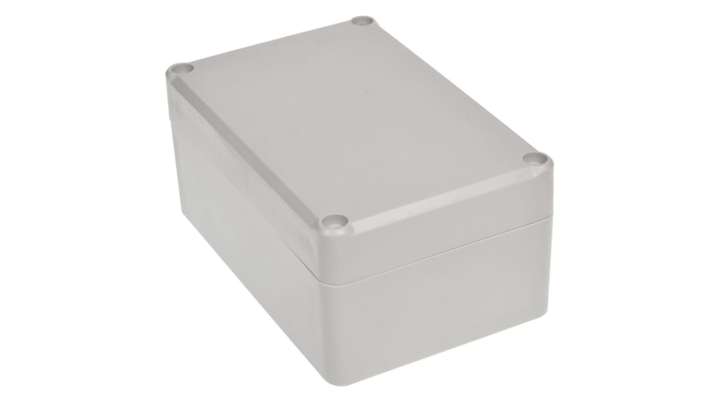 RS PRO Grey ABS Enclosure, IP65, IK09, Grey Lid, 118.15 x 78.35 x 54.6mm