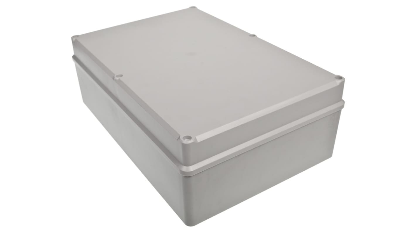RS PRO Grey ABS Enclosure, IP65, IK09, Grey Lid, 283 x 193.2 x 96.7mm