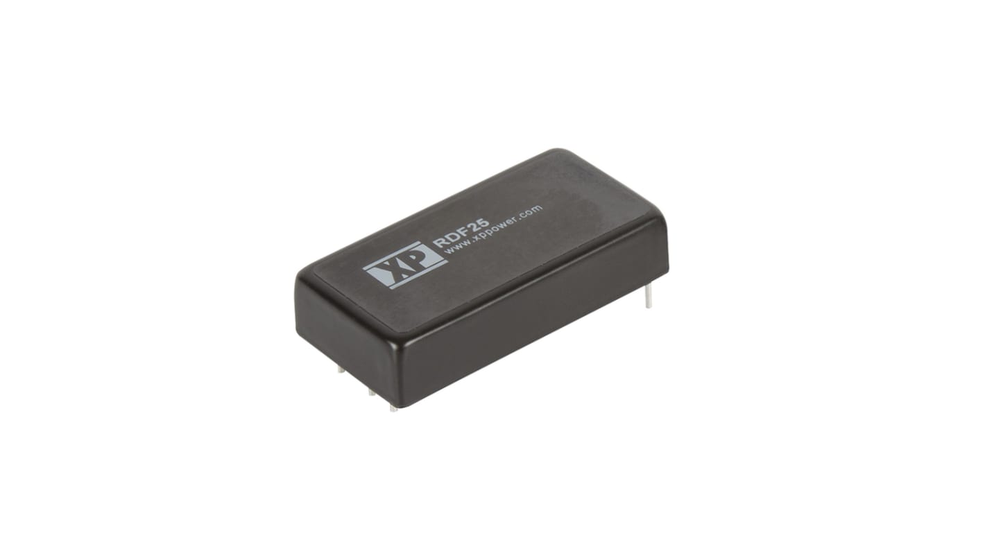 XP Power RDF25 DC-DC Converter, 5V dc/ 5A Output, 16 → 160 V dc Input, 25W, Through Hole, +100°C Max Temp -40°C