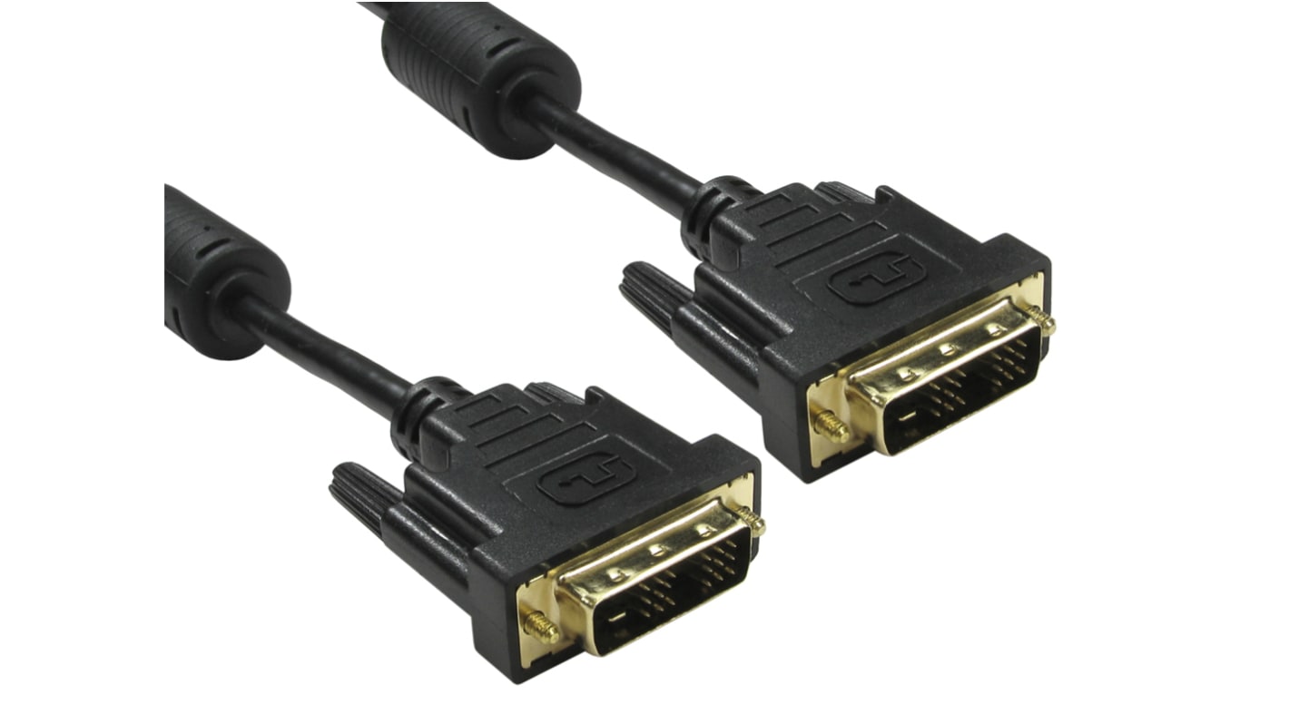 Sestava video kabelů 10m Samec DVI-D na Kabel DVI-D s jedním připojením barva Černá