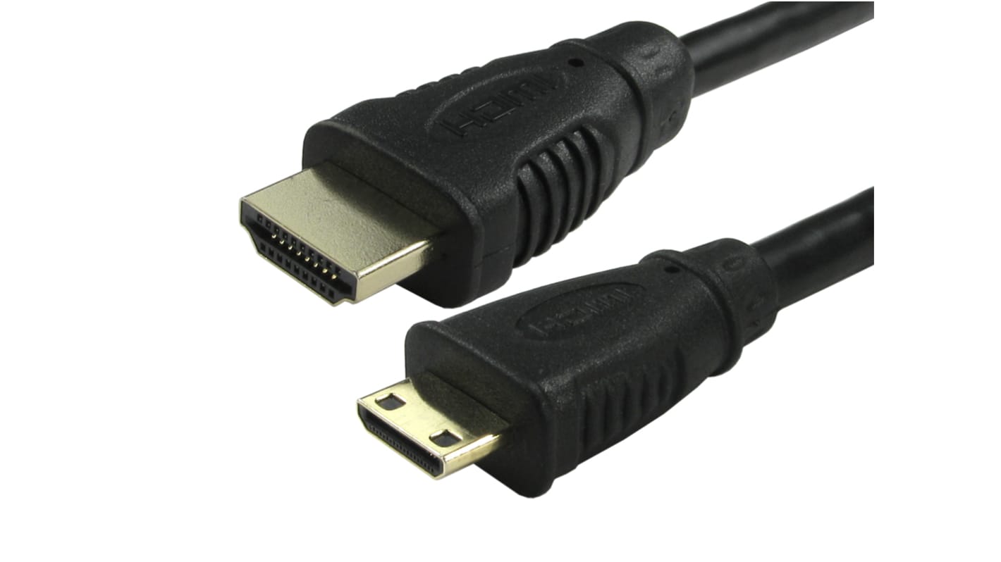 Cable HDMI Negro RS PRO, A: HDMI Macho, con. B: Mini HDMI Macho, long. 10m | RS