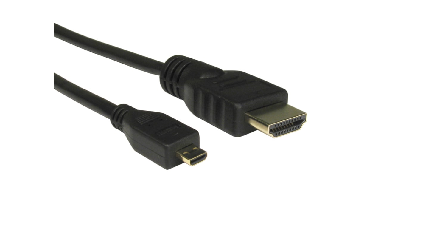RS PRO HDMI-Kabel A HDMI Stecker B Micro-HDMI Stecker 4K max., 5m, Schwarz