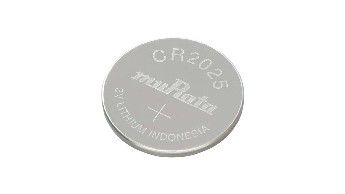 Murata CR2025, LiMnO2 Knopfzelle Ø 20mm, 3V / 160mAh