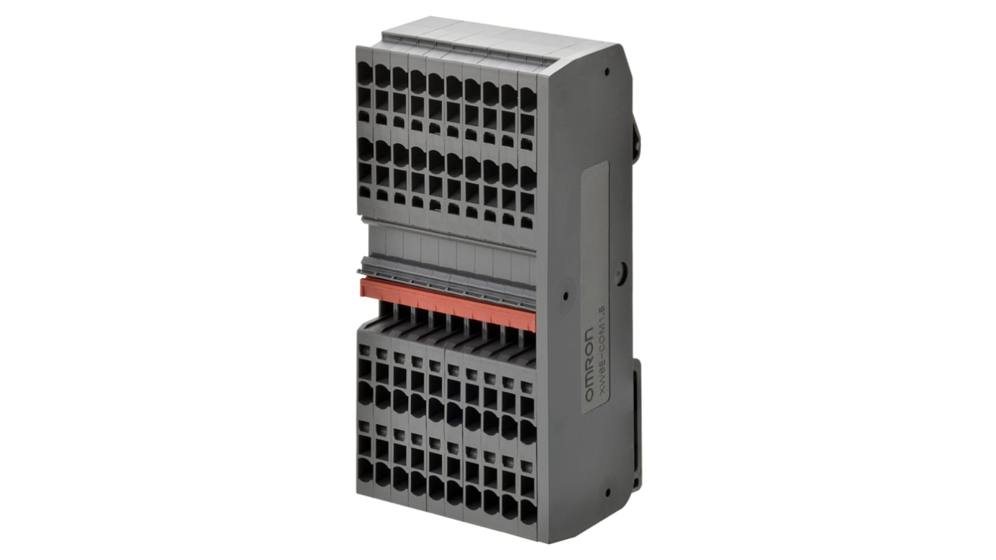 Omron XW6T Series Red DIN Rail Terminal Block, 0.14 → 2.5mm², Screw Termination