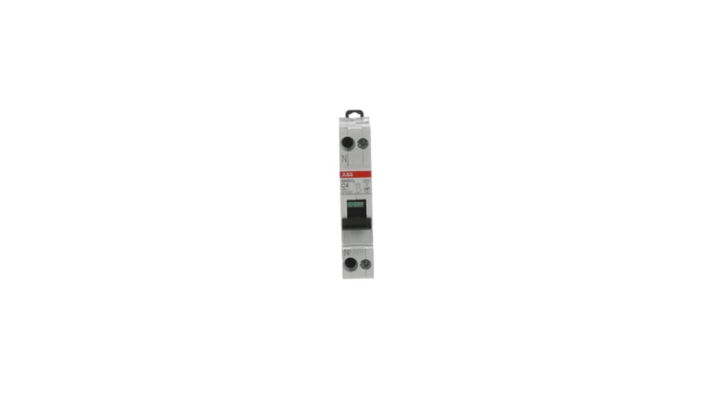 ABB SN201 MCB Leitungsschutzschalter Typ C, Pol 1P+N 4A 230V, Abschaltvermögen 4,5 kA DIN-Schienen-Montage