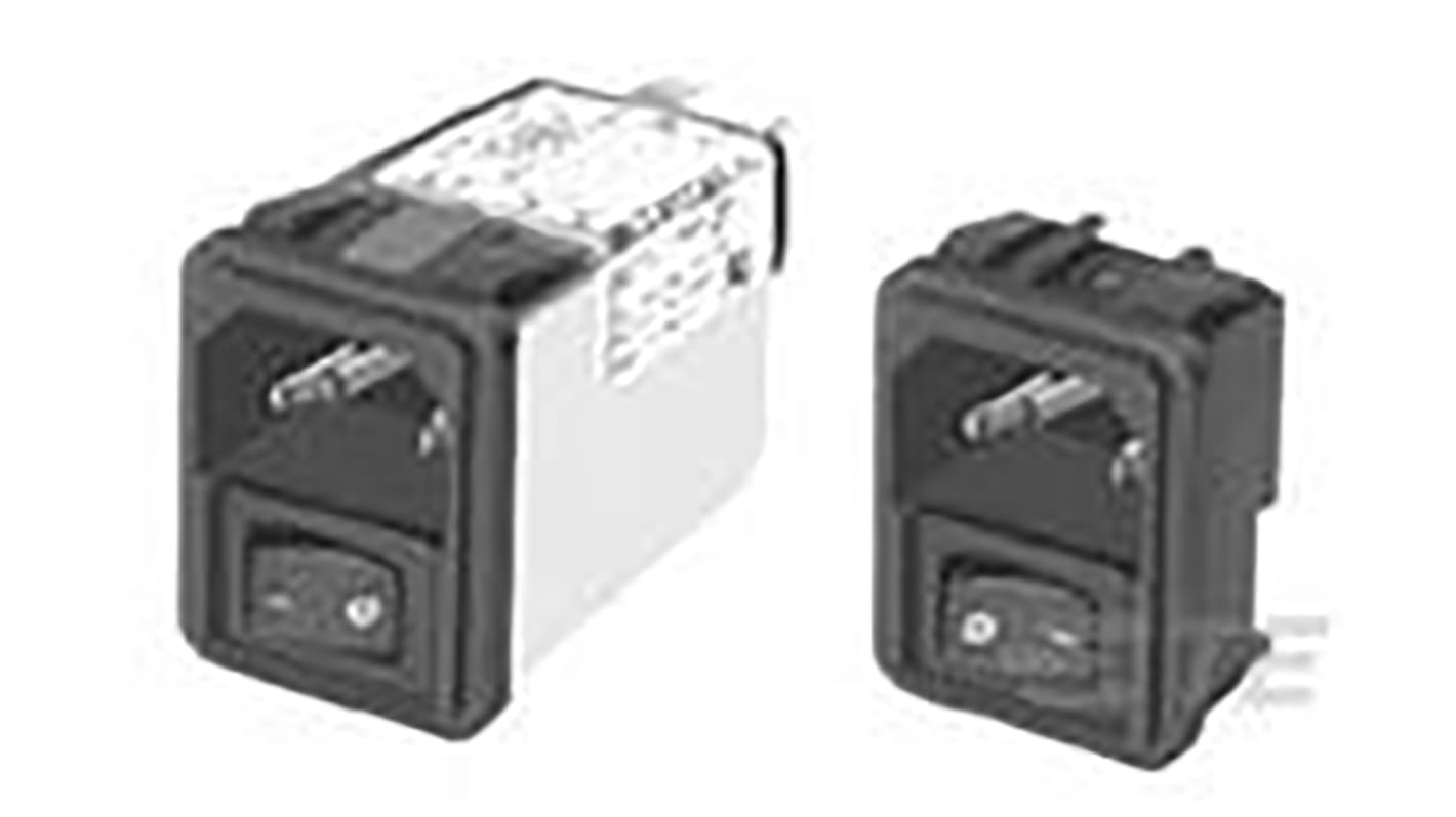 TE Connectivity C14 IEC-Anschlussfilter Stecker mit 2-Pol Schalter, 120 V ac, 250 V ac / 10A, Tafelmontage