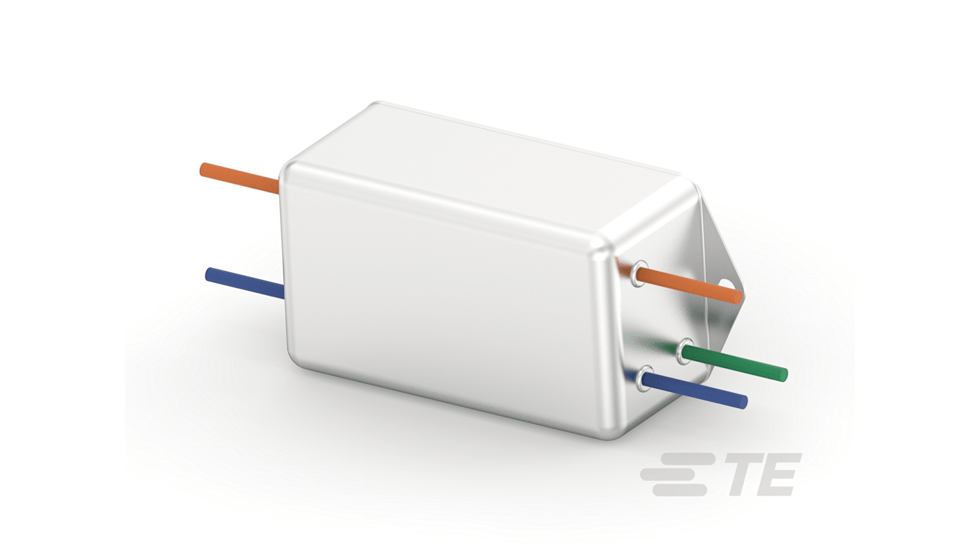 Filtre RFI TE Connectivity, 7A max, monophasé  phases, 250 V c.a. max, Montage filaire, série Corcom EP