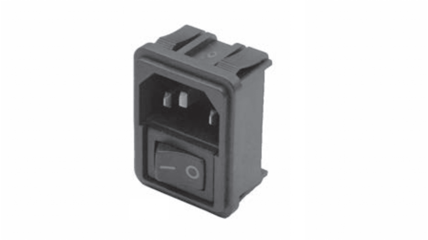 Filtro IEC TE Connectivity serie Corcom C con conector C14, 250 V ac, 15A, 50/60Hz, con interrruptor de 2 Polos, 31 x