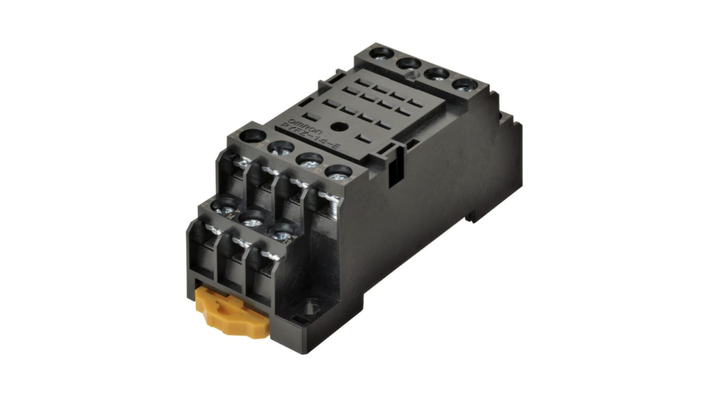 Support relais Omron 14 contacts, Rail DIN, 2250V c.a., pour Relais d'alimentation miniatures
