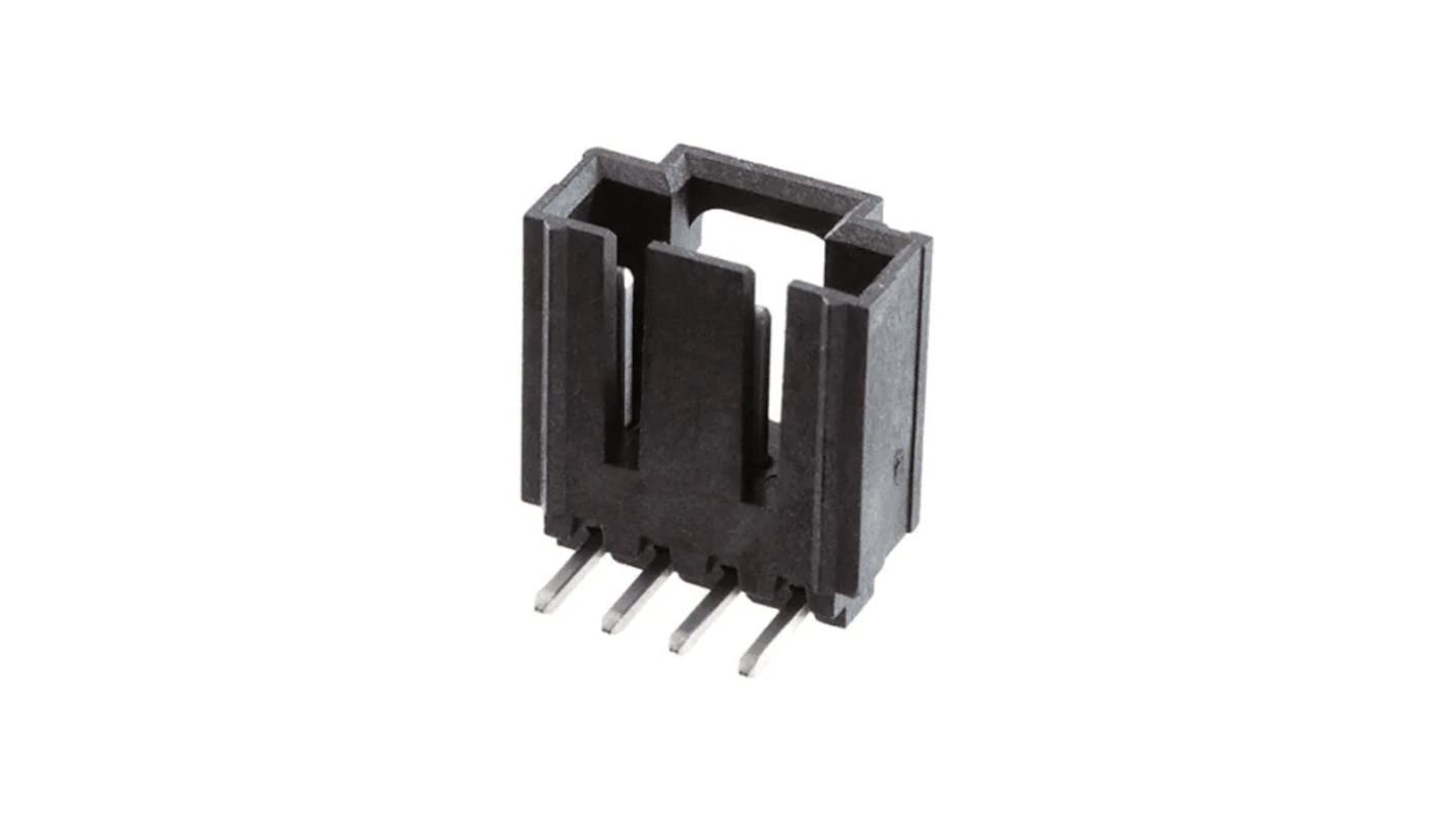 Conector macho para PCB Ángulo de 90° Molex serie SL de 4 vías, 1 fila, paso 2.54mm, para soldar, Montaje en orificio