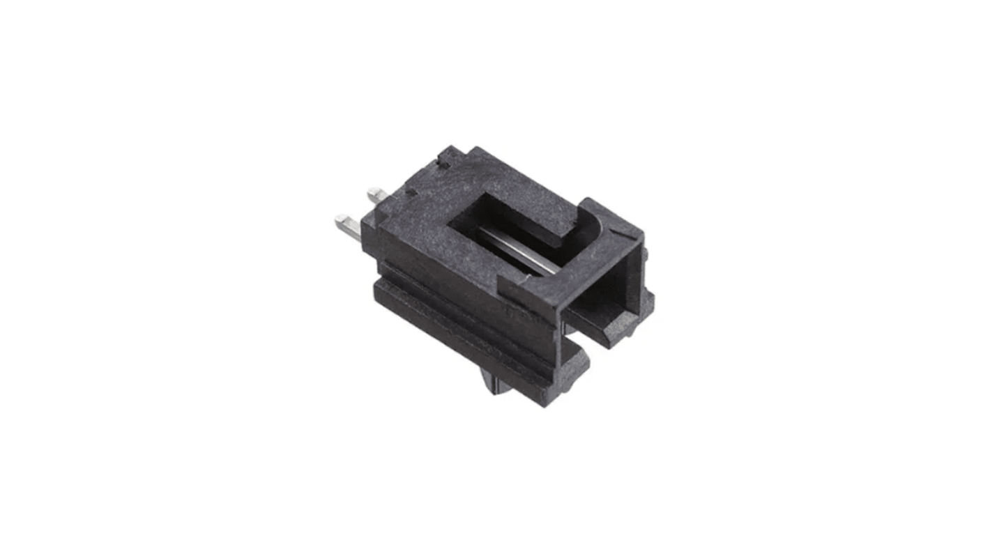 Molex SL Leiterplatten-Stiftleiste gewinkelt, 2-polig / 1-reihig, Raster 2.54mm, Kabel-Platine, Lötanschluss-Anschluss,