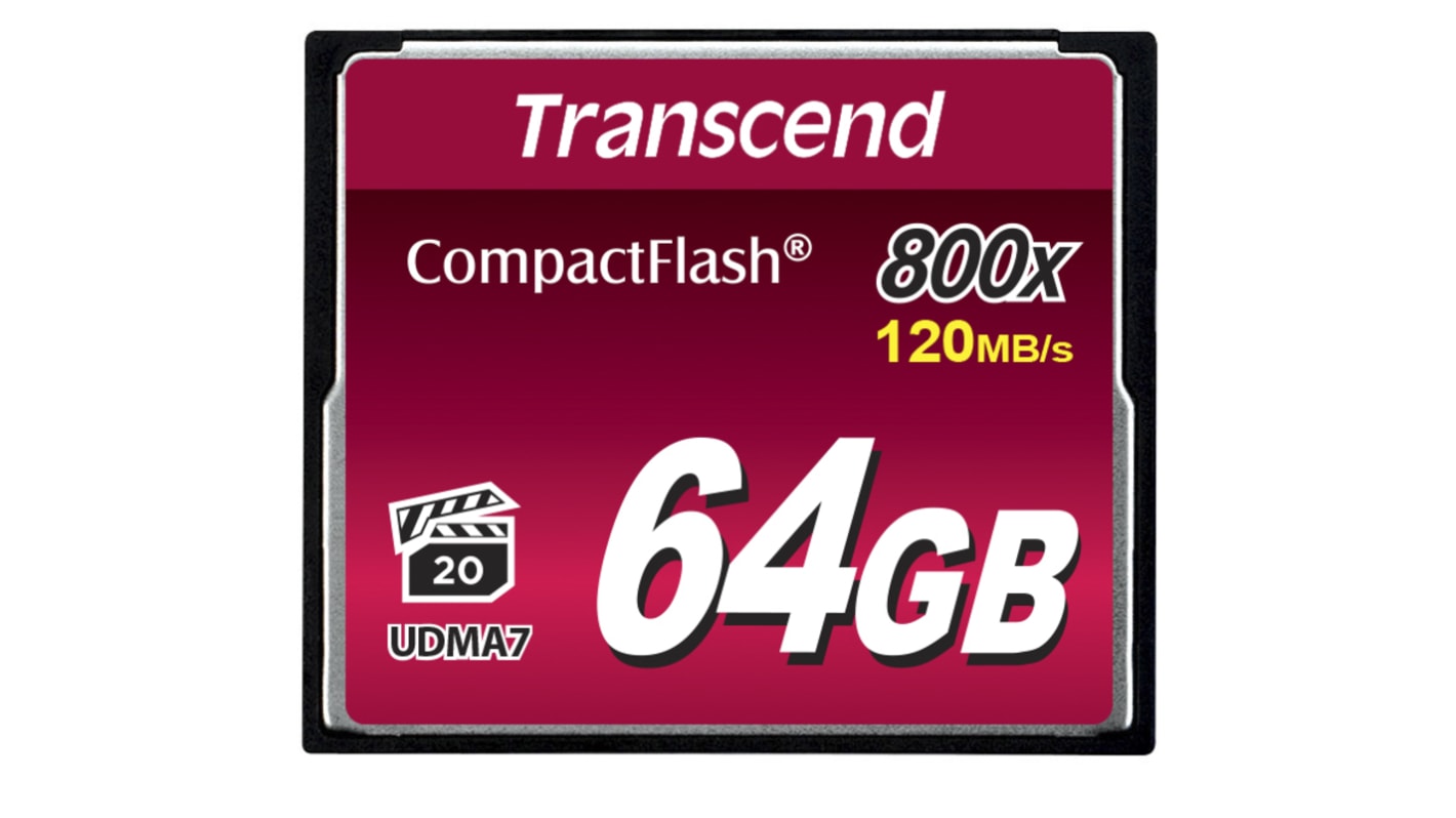 TS64GCF800 Transcend CompactFlash 64 GB MLC Compact Flash Card RS