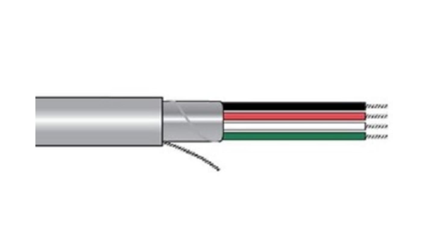 Alpha Wire Alpha Essentials Communication & Control Control Cable, 7 Cores, Screened, 305m, Grey PVC Sheath, 22 AWG