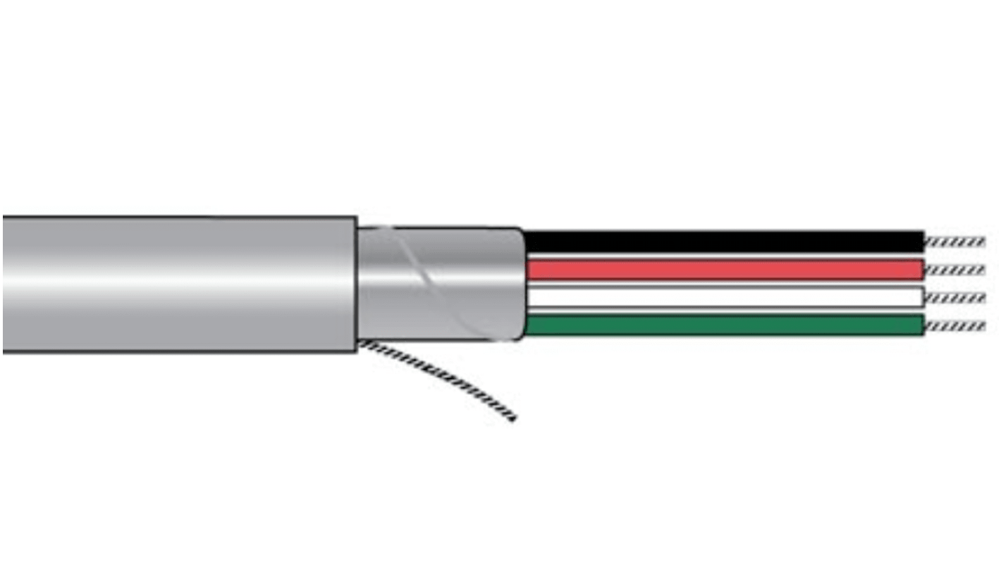 Alpha Wire Alpha Essentials Communication & Control Steuerkabel, 3-adrig Grau, 30m, 24 AWG, Aluminiumfolie