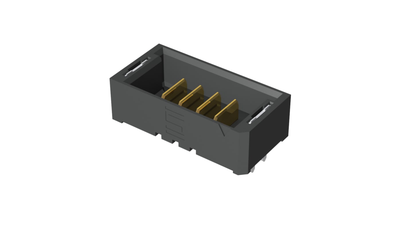 Samtec UMPT Series Straight Through Hole PCB Header, 4 Contact(s), 2.0mm Pitch, 1 Row(s), Shrouded