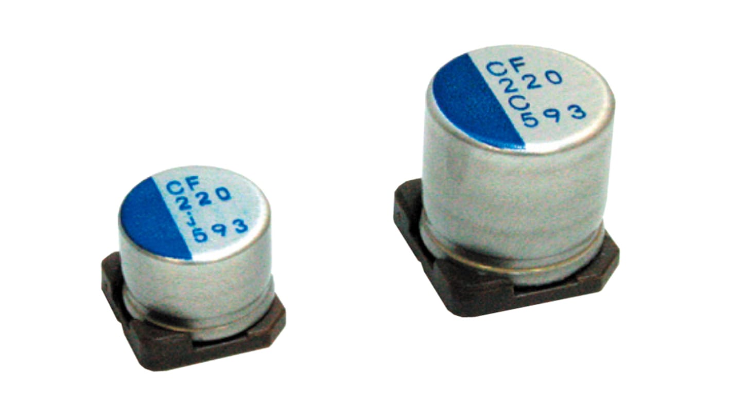 Nichicon 330μF Surface Mount Polymer Capacitor, 16V dc