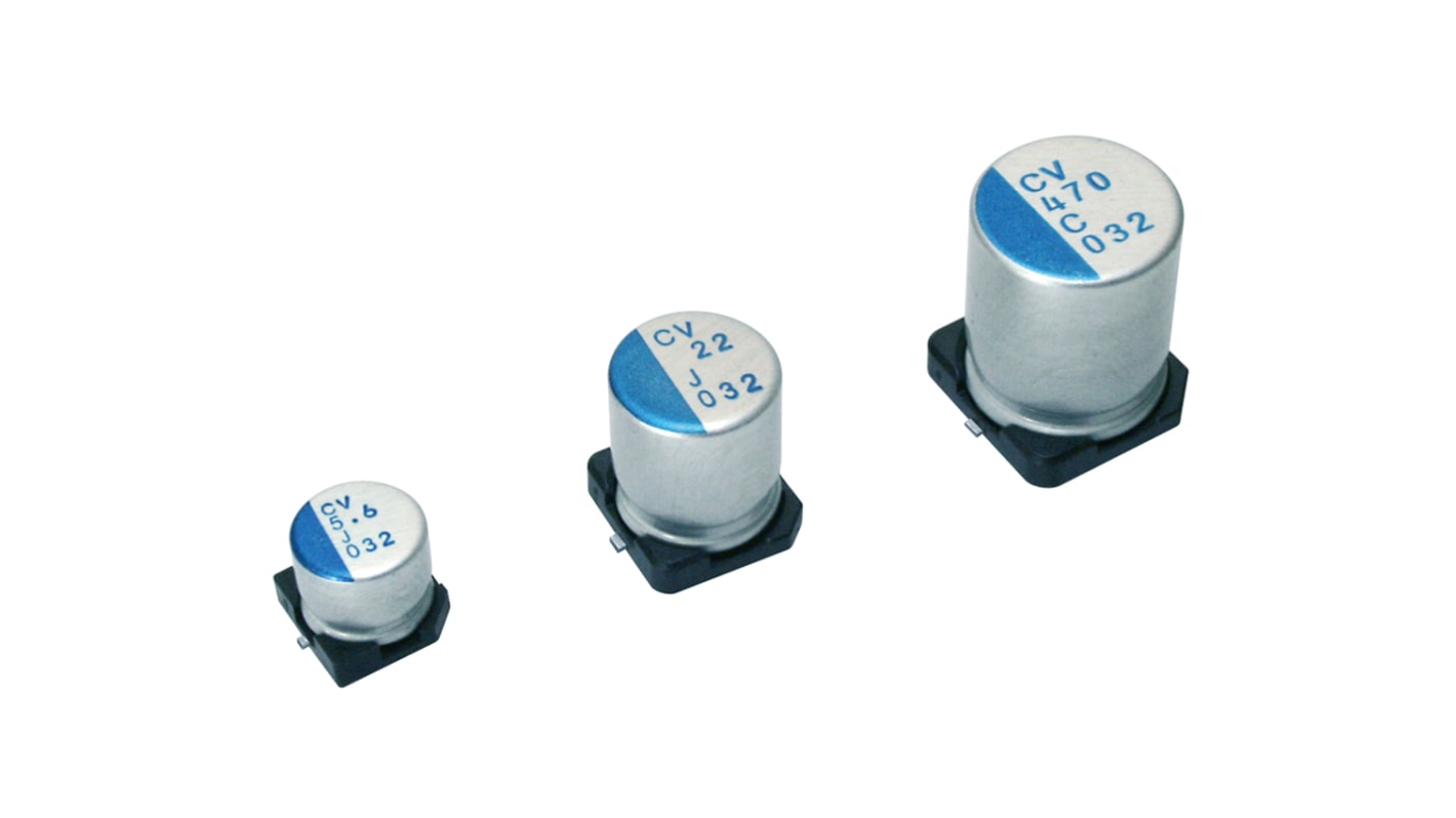 Nichicon 47μF Surface Mount Polymer Capacitor, 63V dc