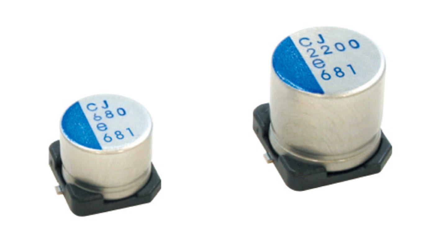 Nichicon 470μF Surface Mount Polymer Capacitor, 6.3V dc