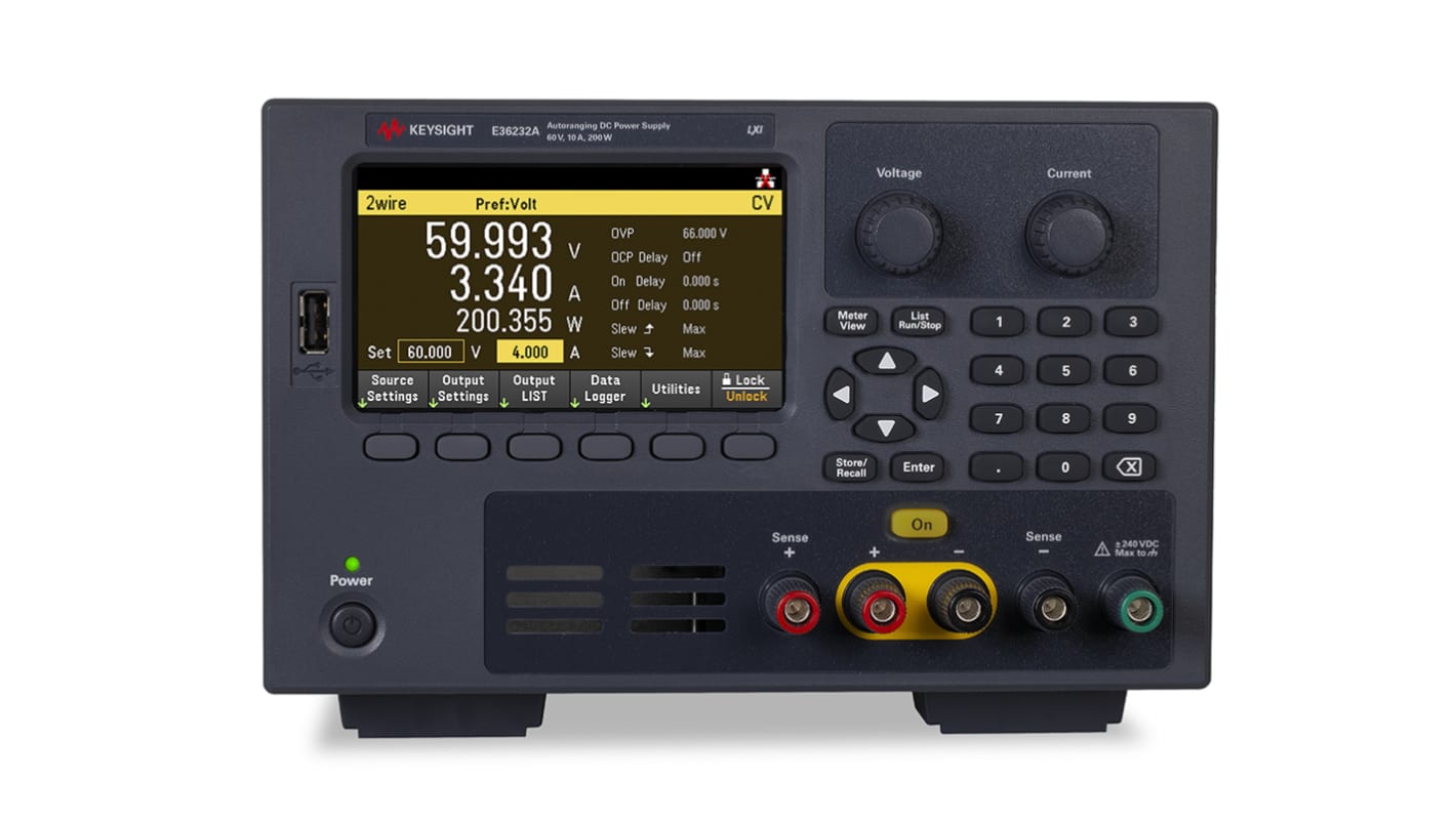 Alimentatore da banco Keysight Technologies, 1 uscita, 0 → 60V cc, 0 → 10A, 200W, Cert. LAT