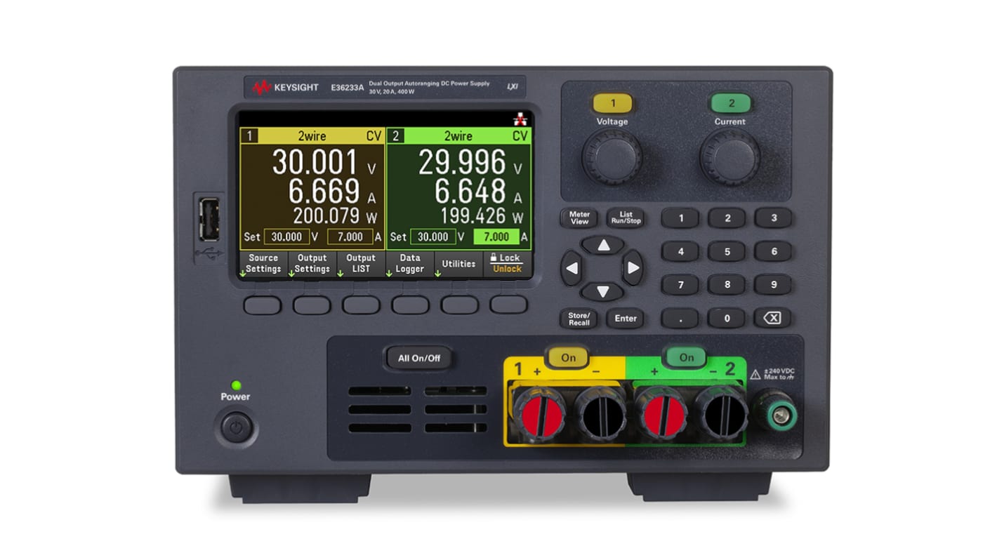 Keysight Technologies 2-Kanal Digital Labornetzgerät 400W, 0 → 30V dc / 0 → 20A, DKD/DAkkS-kalibriert