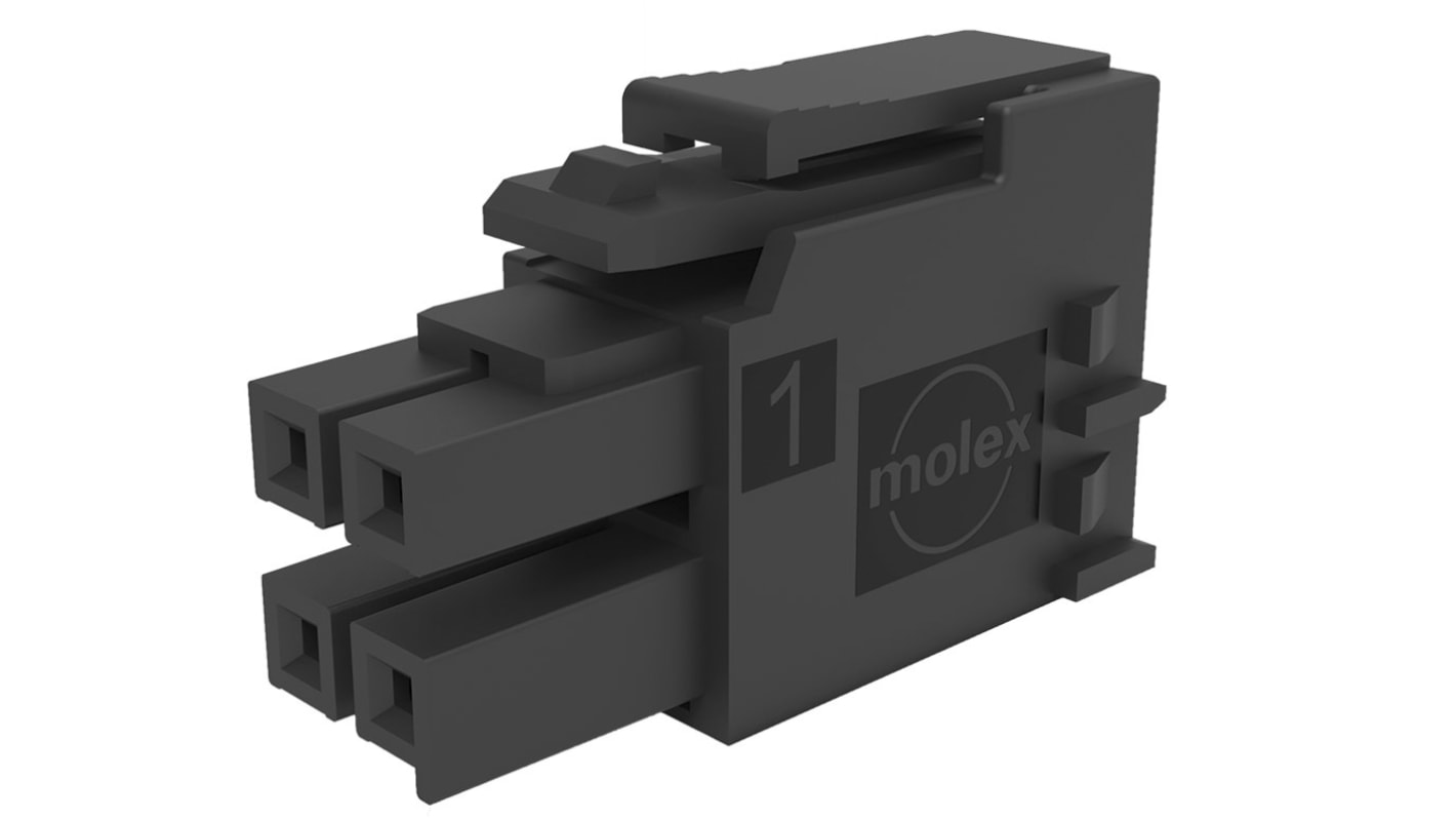 Molex Female Crimp Connector Housing, 3.5mm Pitch, 4 Way, 2 Row