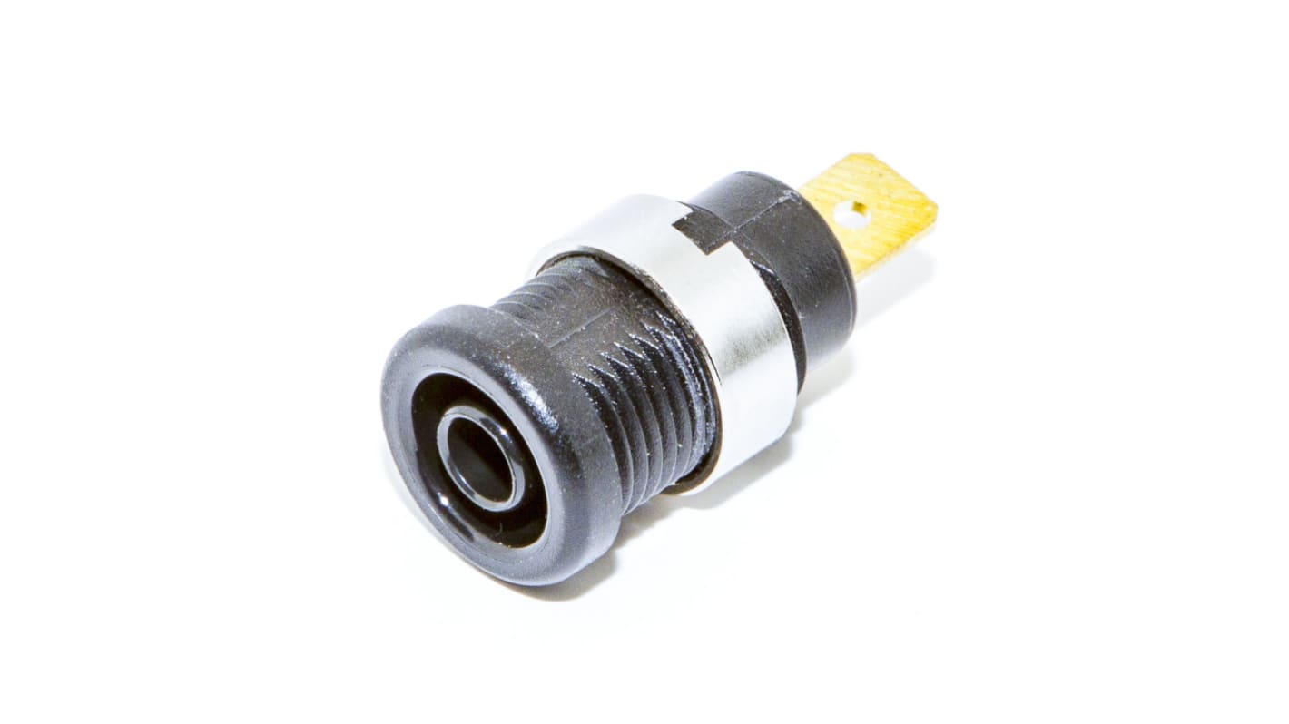 Conector banana hembra Hembra, 36A, 1000V, Contacto Oro, Rojo