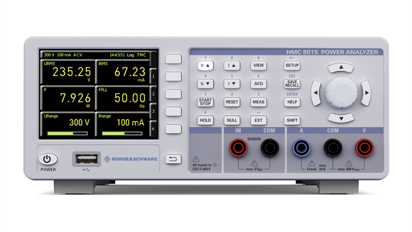 Analizzatore qualità rete elettrica Rohde & Schwarz HMC8015, 600V max, interfaccia Ethernet, USB