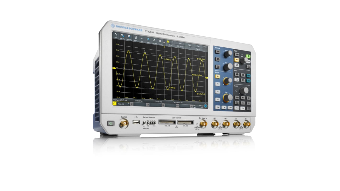 Rohde & Schwarz Oszcilloszkóp, RTB2000 sorozatú, RTB2K-COM4, Digitális tároló, 300MHz, WXGA TFT színes kijelző, 4