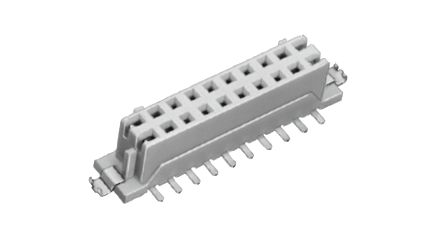 Hirose DF11 Series Straight Surface Mount PCB Socket, 6-Contact, 2-Row, 2.0mm Pitch, Solder Termination