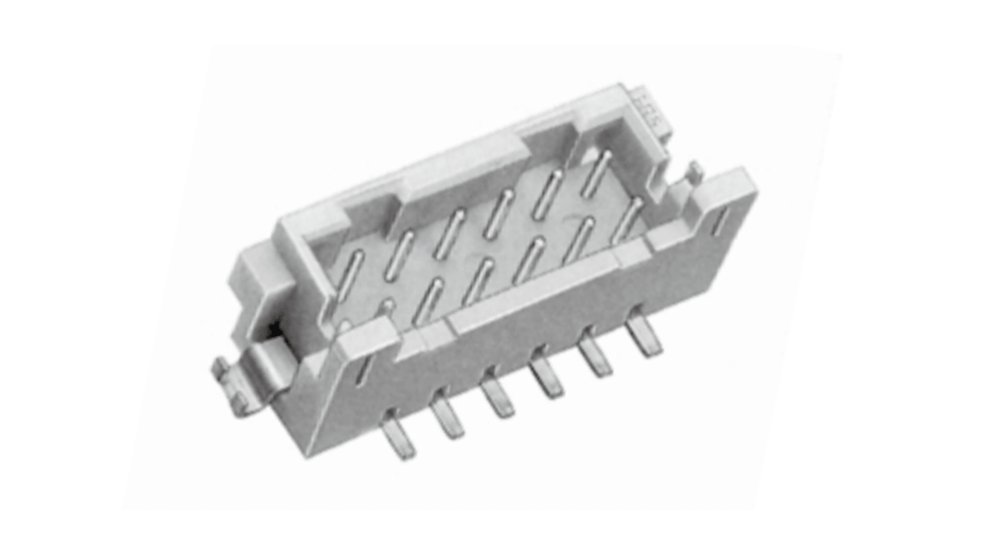 Hirose DF11 Series Straight Surface Mount PCB Header, 6 Contact(s), 2.0mm Pitch, 2 Row(s), Shrouded
