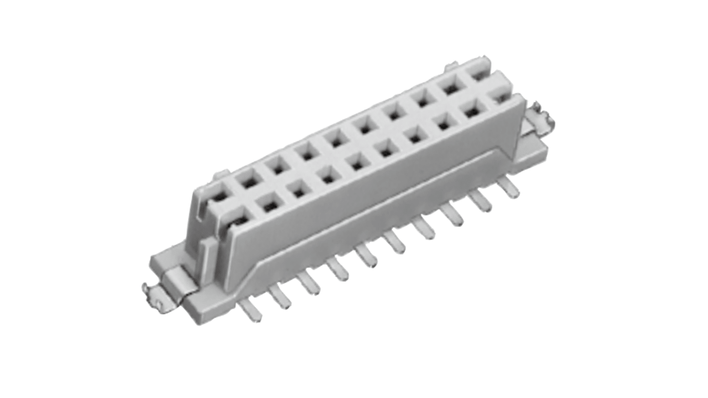 Hirose DF11 Series Straight Surface Mount PCB Socket, 28-Contact, 2-Row, 2.0mm Pitch, Solder Termination