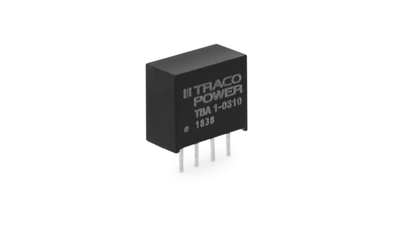 TRACOPOWER TBA 1 DC/DC-Wandler 1W 5 V dc IN, 12V dc OUT / 80mA Durchsteckmontage 1.5kV dc isoliert