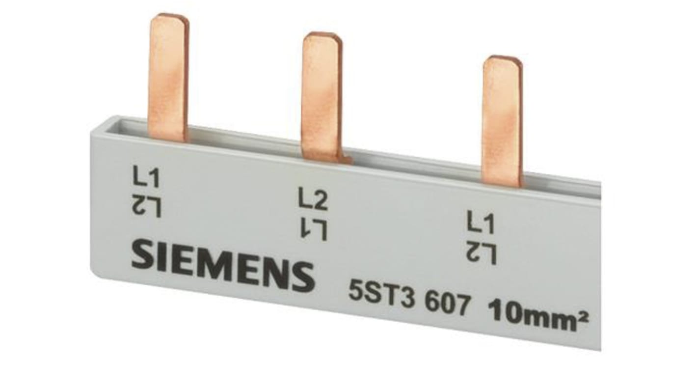 Siemens 5ST Sammelschiene, 2 -phasig 80A, Kupfer, 18mm Raster, SENTRON Reihe