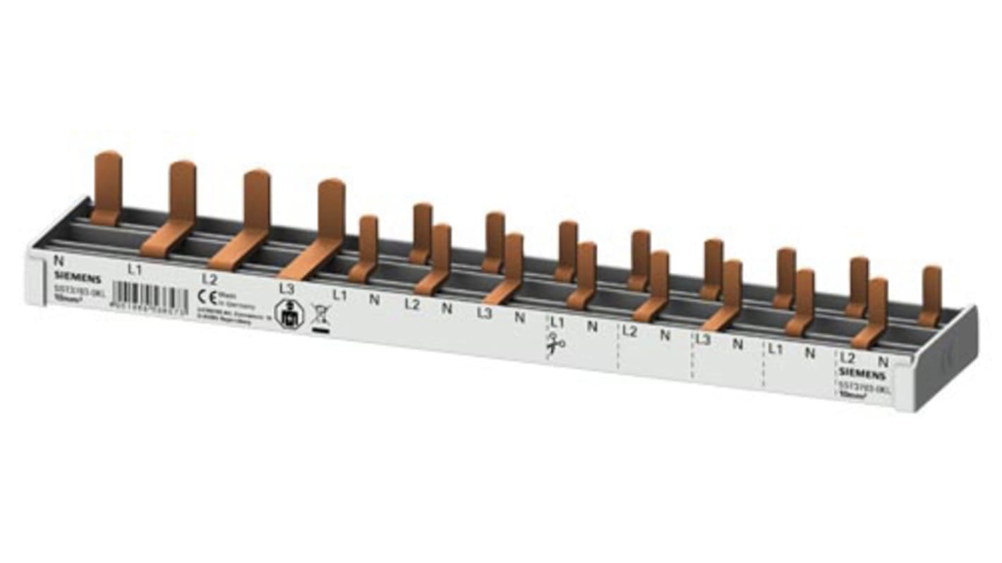 Barra di distribuzione trifase Siemens, 230V, passo 17.6mm SENTRON