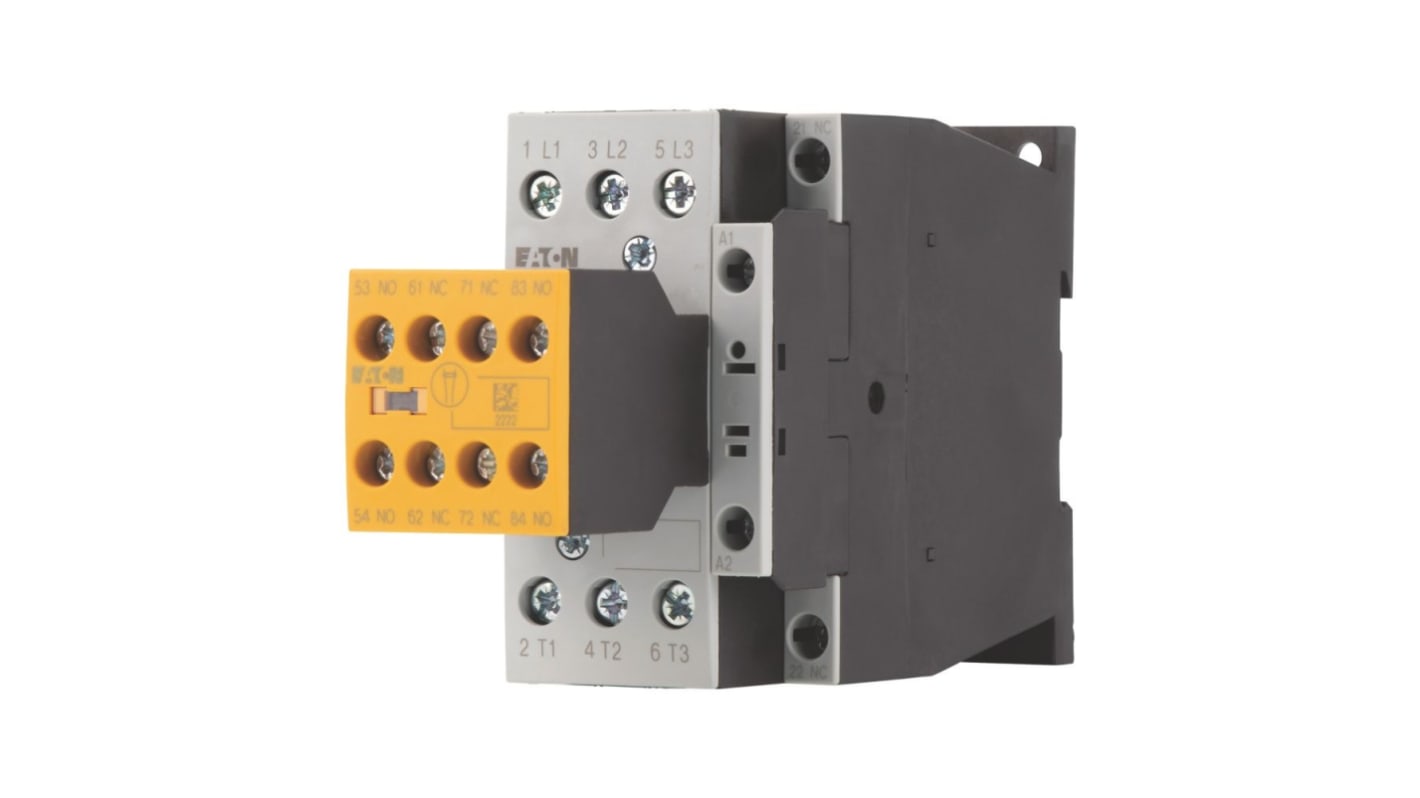 Contactor Eaton Eaton Moeller de 3 polos, 3NO, 18 A, bobina 24 → 27 V dc, 7,5 kW