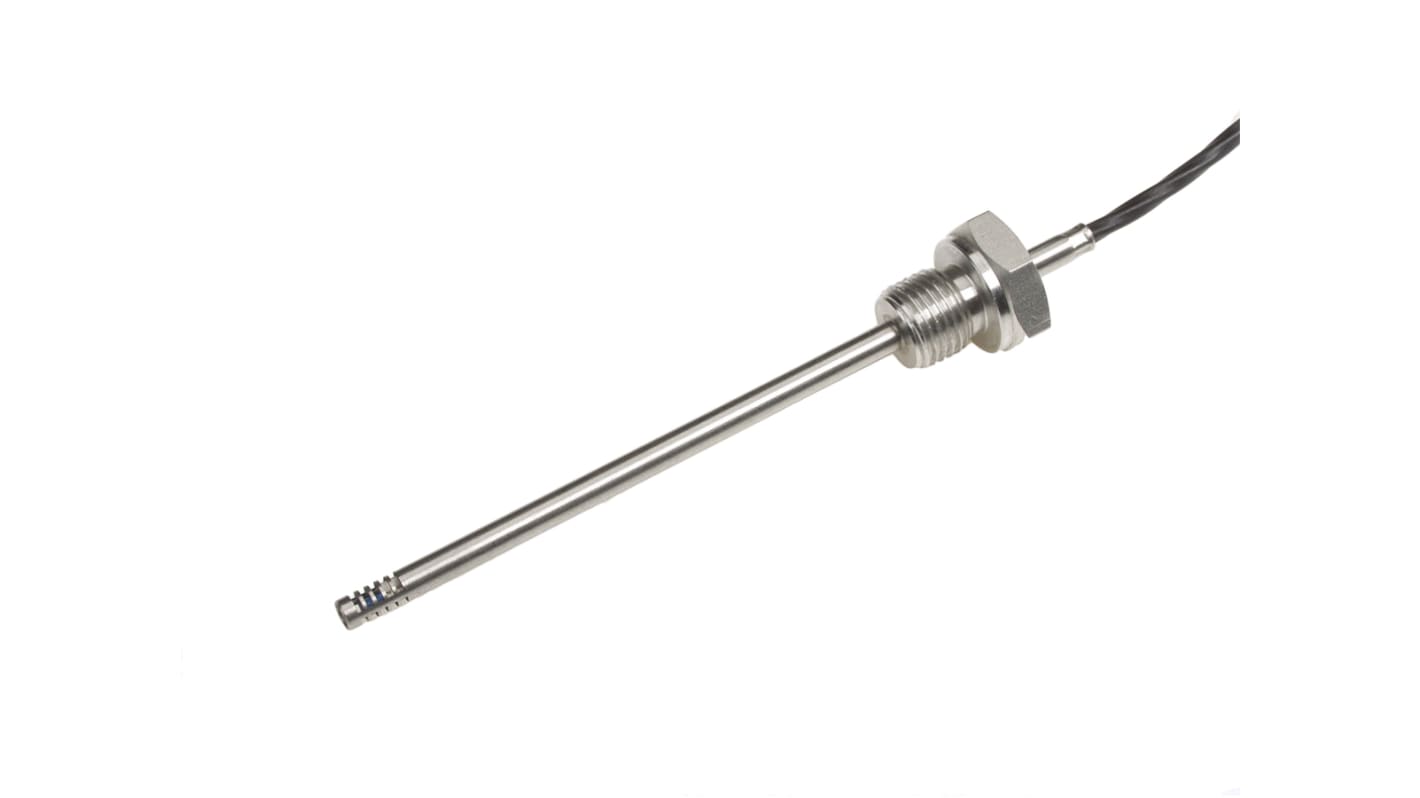 Electrotherm PT100 RTD Sensor, 4.5mm Dia, 120mm Long, 4 Wire, NPT 1/4, F0.3 +200°C Max