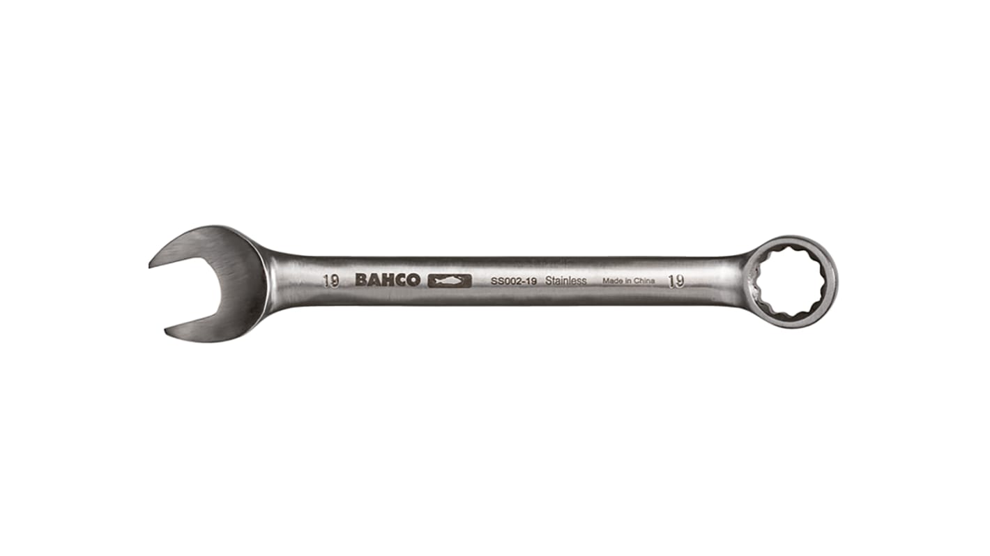 Klucz płasko-oczkowy 3/8 cala Klucz płasko-oczkowy Bahco długość 135 mm Stal nierdzewna