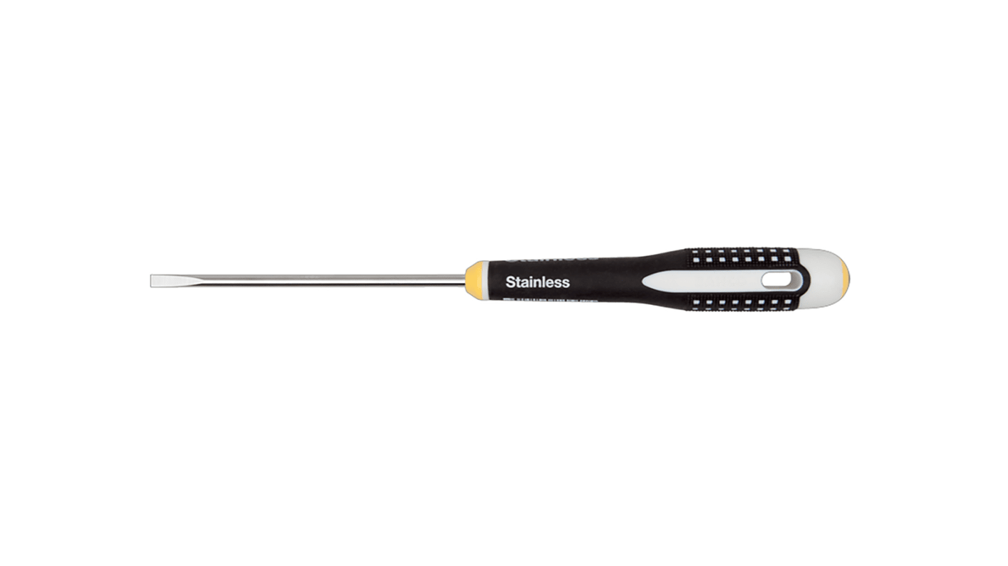 Bahco Slotted  Screwdriver, 4 x 0.8 mm Tip, 100 mm Blade, 222 mm Overall